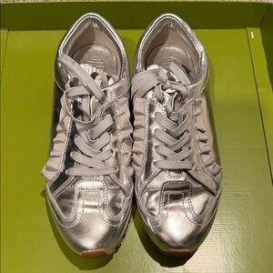 Tory Burch/Sport Silver Women's Ruffle Sneakers